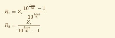L-Pad circuit formula